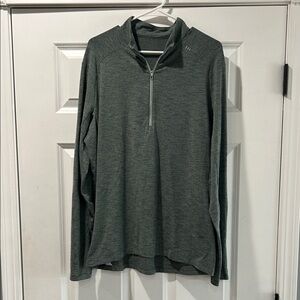 lululemon athletica Men's Dark Gray Zip-Up Jersey Tee
